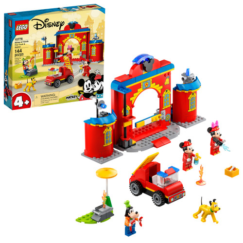 LEGO Disney Mickey and Friends – Mickey & Friends Fire Truck & Station 10776 Building Toy (144 Pieces)