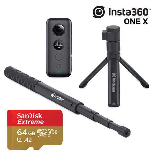 Insta360 ONE X 360 Degree Action Bundle: Camera + 3 Accessaries