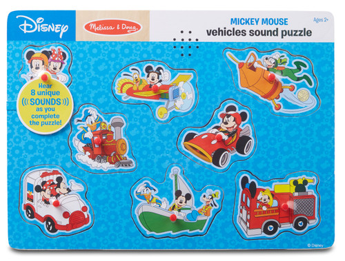 Melissa Doug Disney Mickey Mouse Friends Vehicles Sound Puzzle (8 pcs) - Mobile Advance