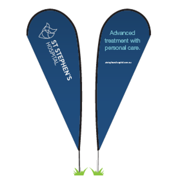 FOR HIRE - St Stephen's Hospital Double Sided Teardrop Banners