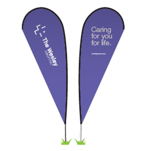 FOR HIRE - The Wesley Hospital Double Sided Teardrop Banners