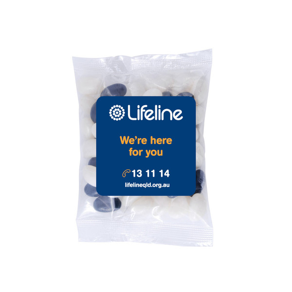 Lifeline Mini Jelly Beans in 50gram Cello Bag