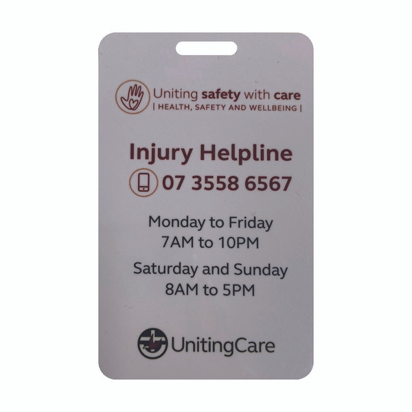 Injury Hotline Lanyard Card