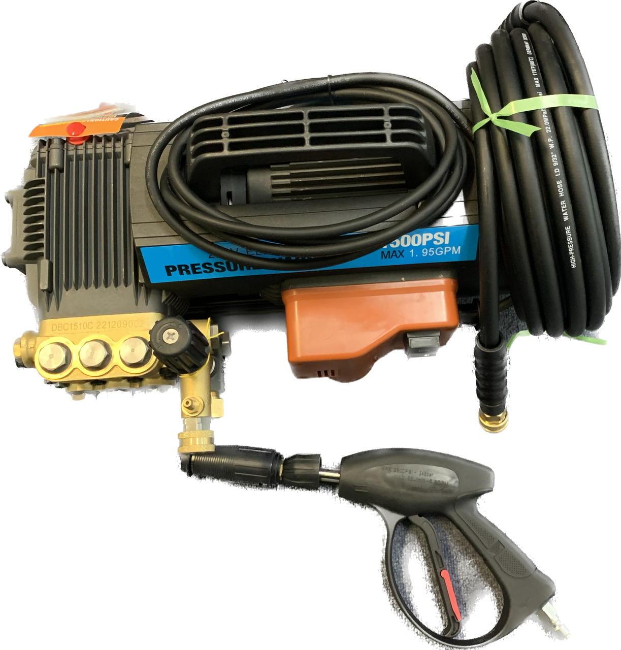 Canpump Portable Electric Pressure Washer 2 hp Motor 230 V, Triplex Pump