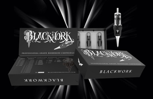 BLACKWORK CARTRIDGES- 12/03-RS-LT ( ROUND SHADERS)(LONG TAPER)(CARTRIDGE NEEDLES)