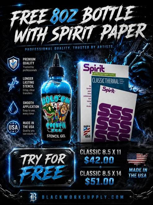 Classic Spirit Paper 8.5x11 Box of 100 (Plus Free 8oz Holdem Stencil Gel)