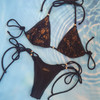 Shimmery bikini set in black-gold S/M 