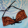 All over sequins shimmery Leopard soft bandew bikini top. Size 34-36/A-B