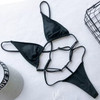 Sexy micro bikini with adjustable straps in black. Size M/L.