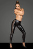 Noir Handmade Rebellious PVC Leggings with Tulle