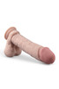 DR. SKIN PLUS 9 INCH THICK POSABLE DILDO WITH BALLS VANILLA