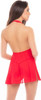 DOLLED UP HALTER 2PC CHEMISE SET RED S/M