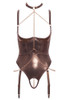 Abierta Fina Bronze Gold Crotchless Body. SIZE S