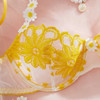 Lingerie set with camomile flower embroidery in fine net. Size M/L X/L