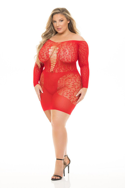 Animal Inside Dress Red, Plus Size