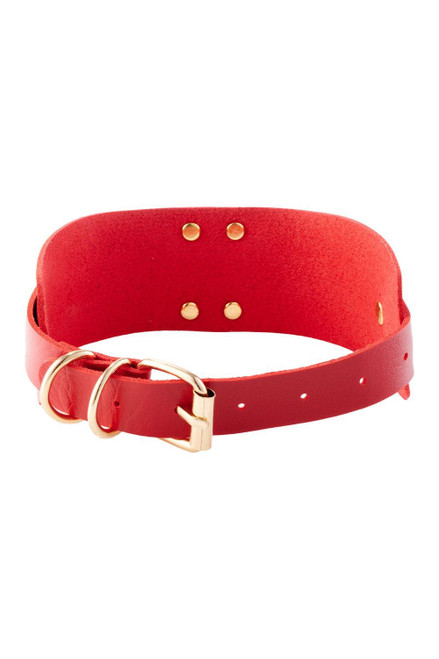 Heart Lock & Key Collar Red/Gold