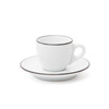 Verona Black Rimmed Espresso Cup and Saucer - 2.5oz - Set of 6