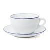 Verona Blue Rimmed Latte Cup and Saucer - 11.8oz - Set of 6