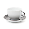 Verona Black Striped Large Cappuccino Cup and Saucer - 8.8oz - Set of 6