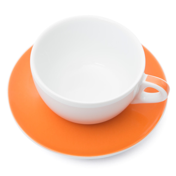 Verona Orange Striped Latte Cup and Saucer - 11.8oz - Set of 6