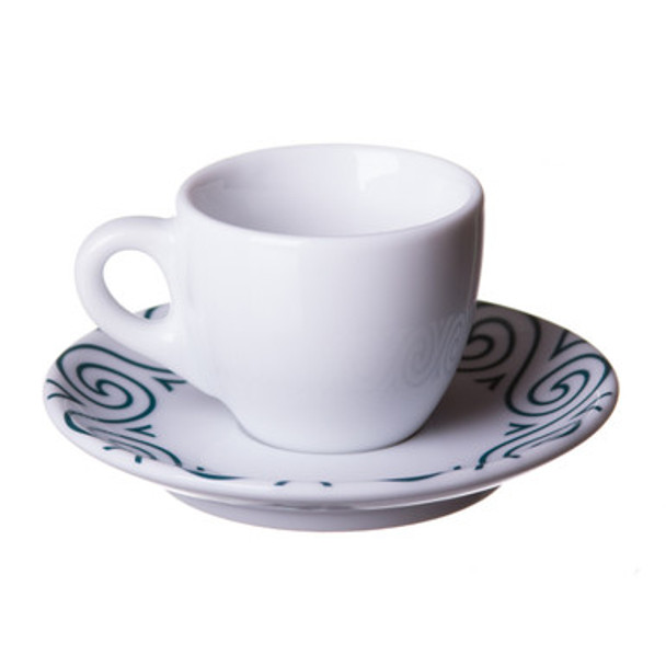ancap verona espresso cup with millecolori evolution spirale saucer in teal