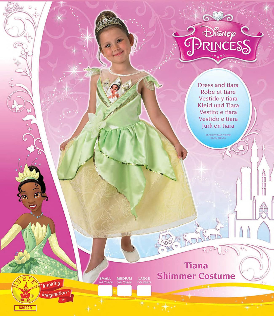 Disney Tiana Costume for Girls – The Princess and The Frog, Size 7/8 Green
