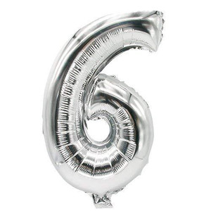 Number 6 Silver Party Foil Balloon 16Inch Number 6 Silver Party Foil Balloon 16Inch