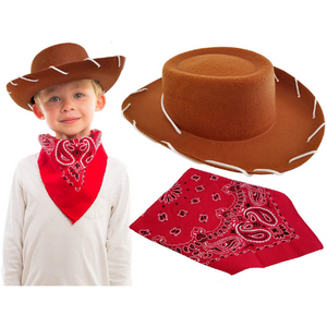 Cowboy / Cowgirl Hat and Scarf Kids Costume Cowboy / Cowgirl Hat and Scarf Kids Costume