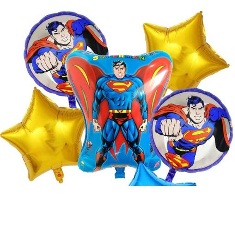 Highland Superman Foil Balloons for Superman Theme Birthday Party Decorations
