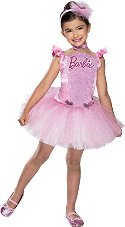 Rubies Official Barbie Ballerina Child Dress, Kids Fancy Dress