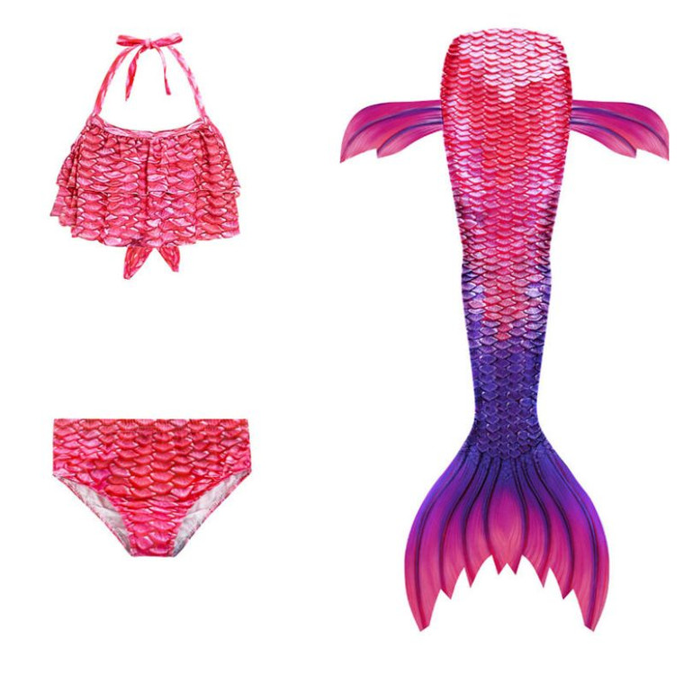 Red Fantasy Mermaid Tail for Swimming Girls Swimsuit