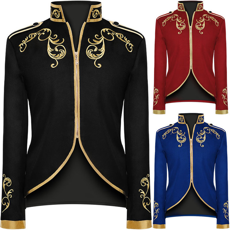 King Prince Renaissance Medieval Men Prom Costume Cosplay AdultParty Jacket