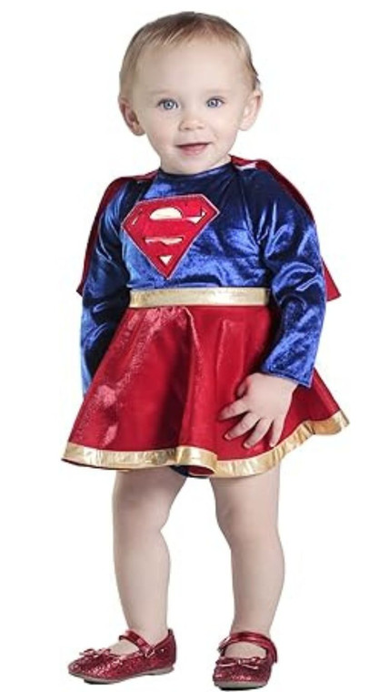 Baby Girls' Supergirl Costume Dress and Diaper Cover Set