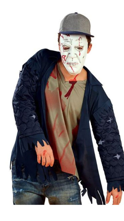 Zombie in Shirt and Mask Adult Halloween Costume