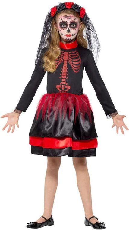 Red Day Of The Dead Senorita  Halloween Costume