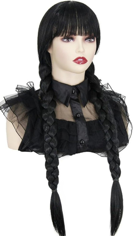 Black Braided Wigs for Wednesday Addams Costume