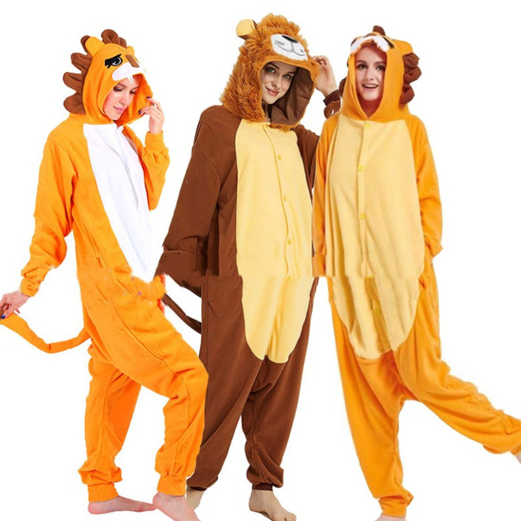Lion King Cartoon Animal One-Piece Pajamas  Costume