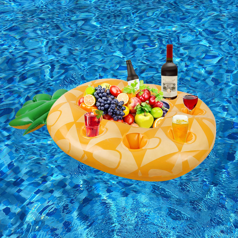 Inflatable Cup Holder Pineapple Swimming Pool Float Toy Party Bar Coasters