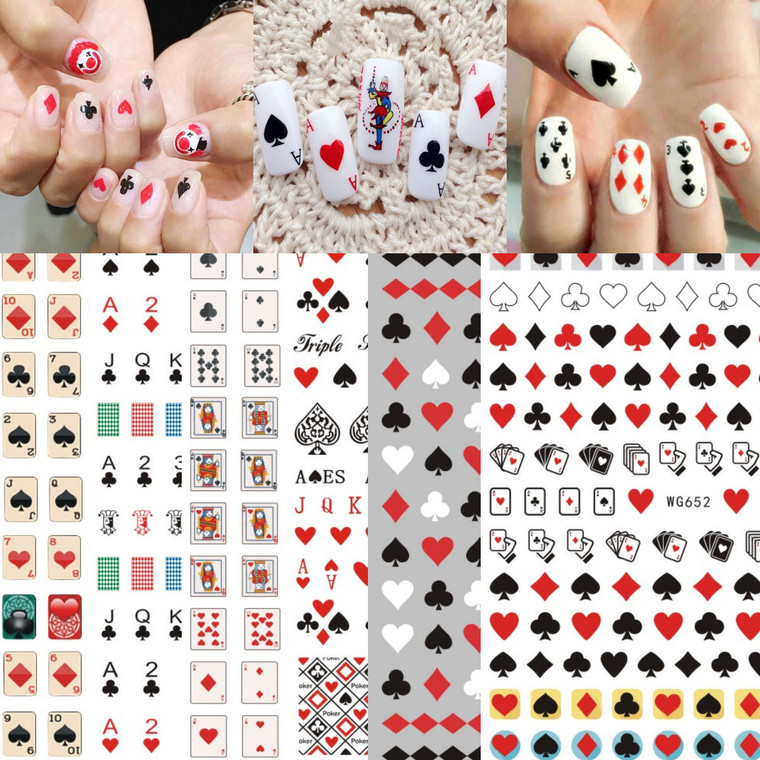 New Internet Celebrity Playing Cards Nail Stickers