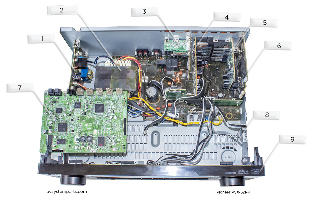 PIONEER VSX-521-K Parts:SKP6503-51,7020-07019-020-1S,7020-07024-000-1S ...