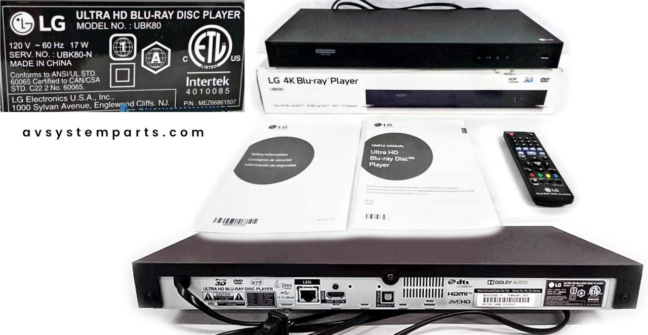 LG UBK80 4K Ultra HD 3D Blu-Ray Player w/ HDR10 Compatibility & USB Playback