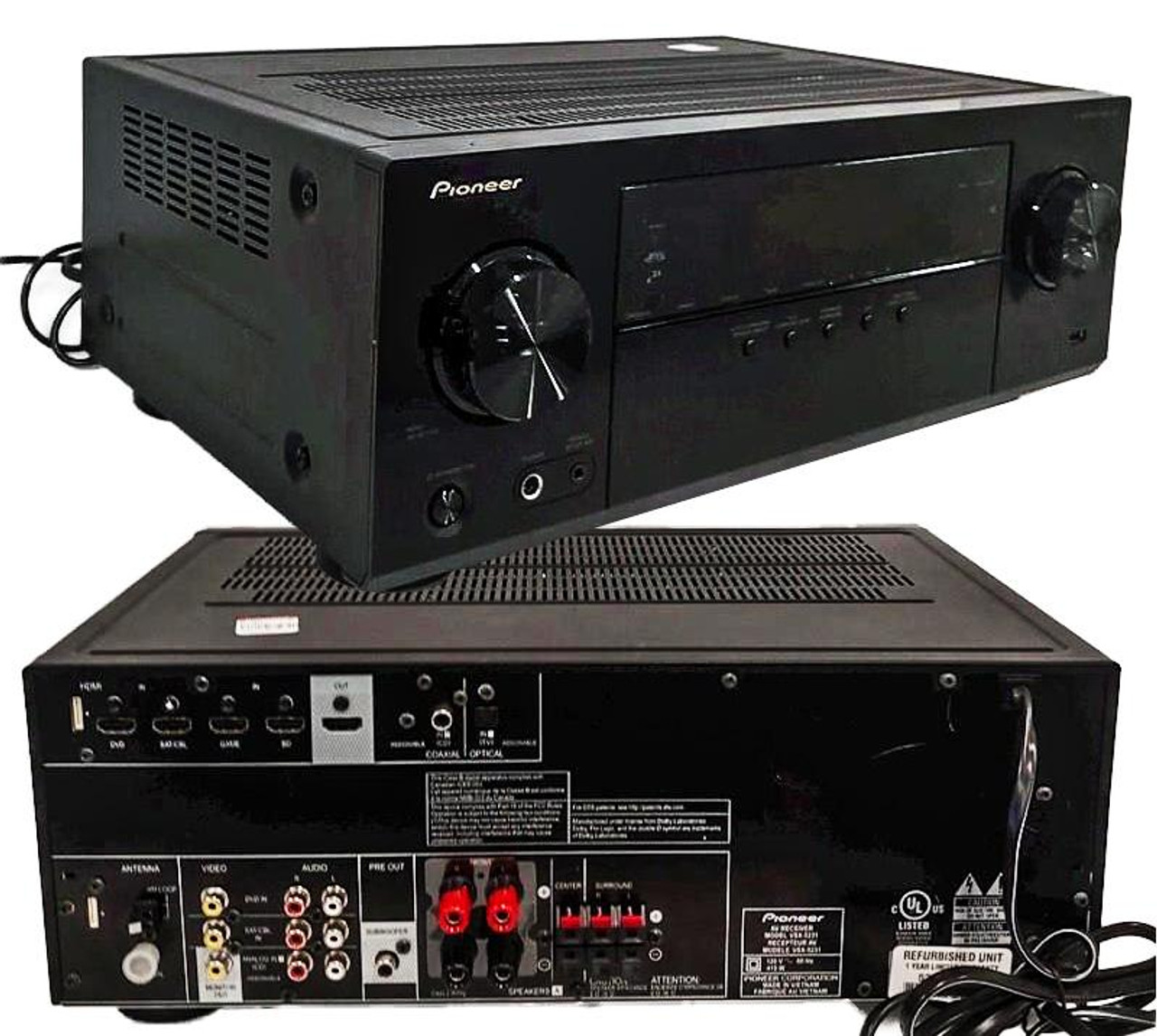 Pioneer VSX-523-K UHD 4K/3D AV Home Theater Receiver 140Wx7.1 Ch