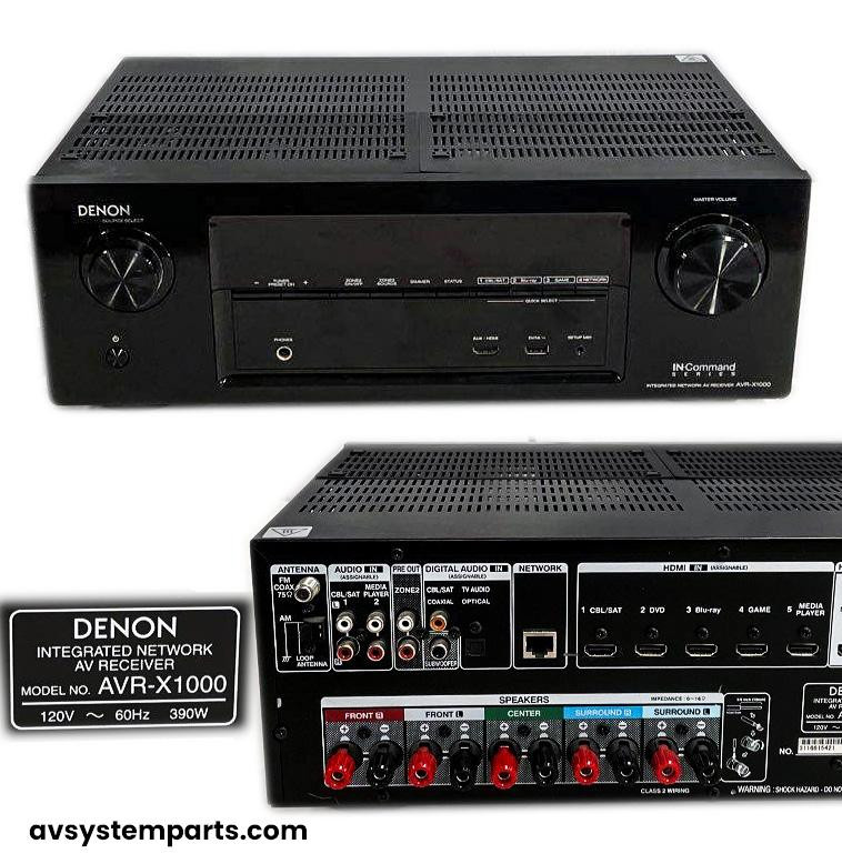 Denon AVR-X1000 INTEGRATED NETWORK AV RECEIVER 3D,5.1 Ch.800w