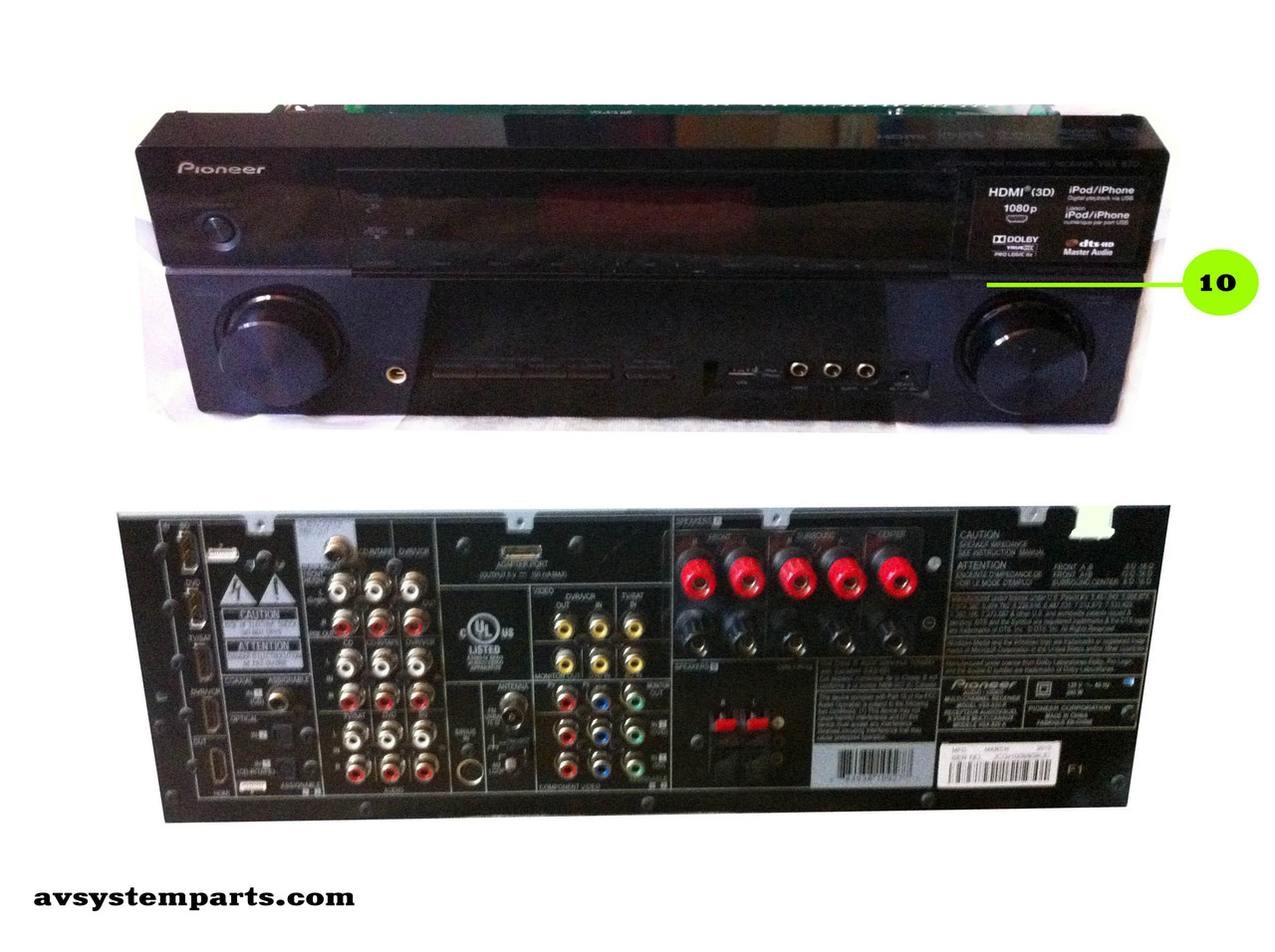 Pioneer VSX-820-K / VSX-520 Parts: SKP6503-12B,7020-06919-000-0S