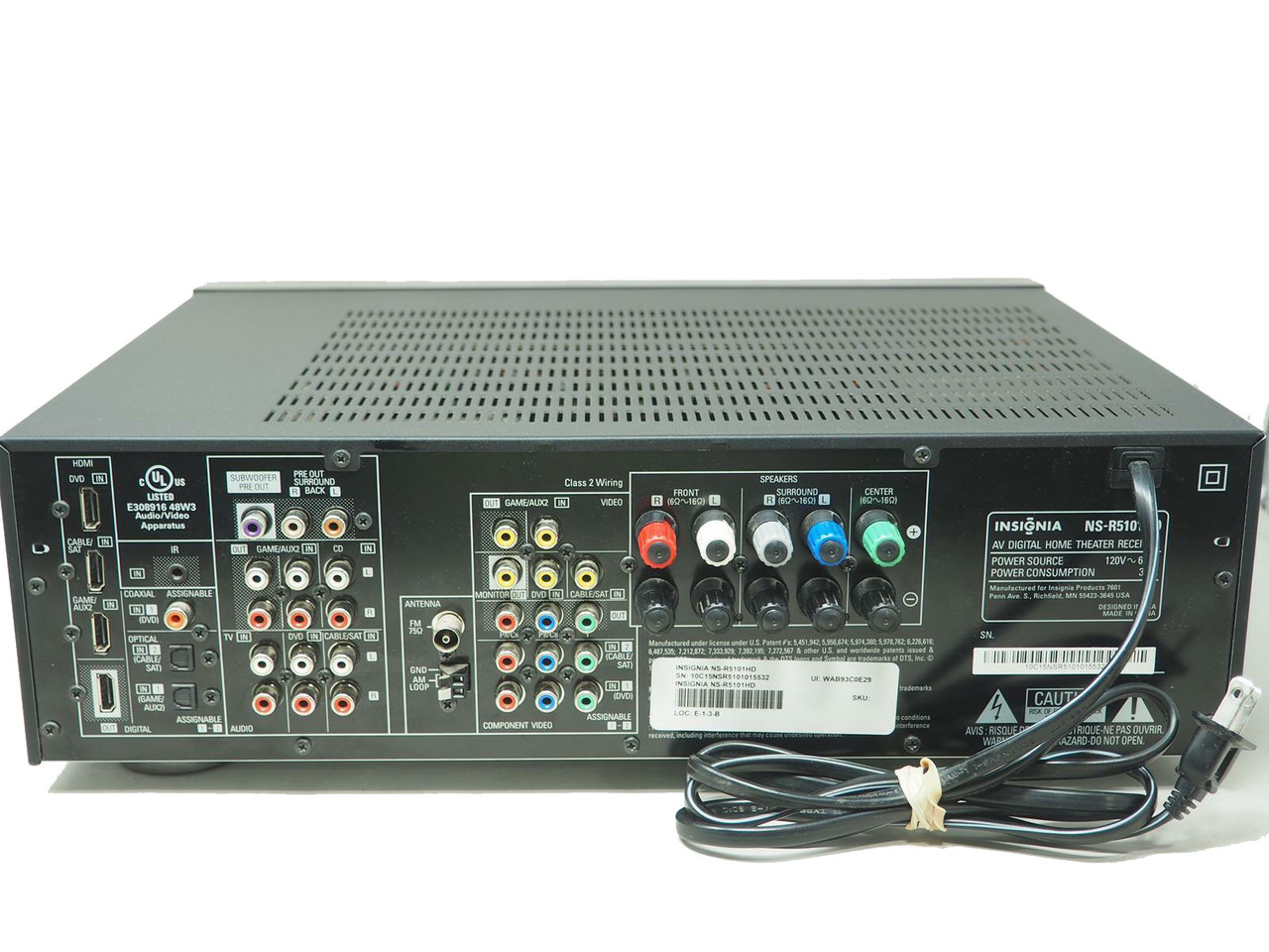 Insignia NSR5101HD 500 watt Digital Home Theater Receive