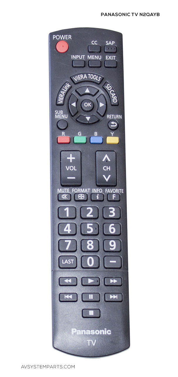 PANASONIC TV REMOTE CONTROL N2QAYB000321