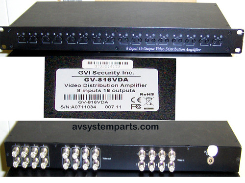 GVI GV-816vda CCTV Video Distribution Amplifier Amp 8-in 16-out,Security system