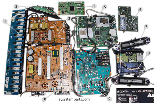 TV KDL-4w3000 parts:1-873-815-12,1-873-813-11, 1-873-846-14,1-973-856-11, SSB400wa205, T-Con 40446hsc4