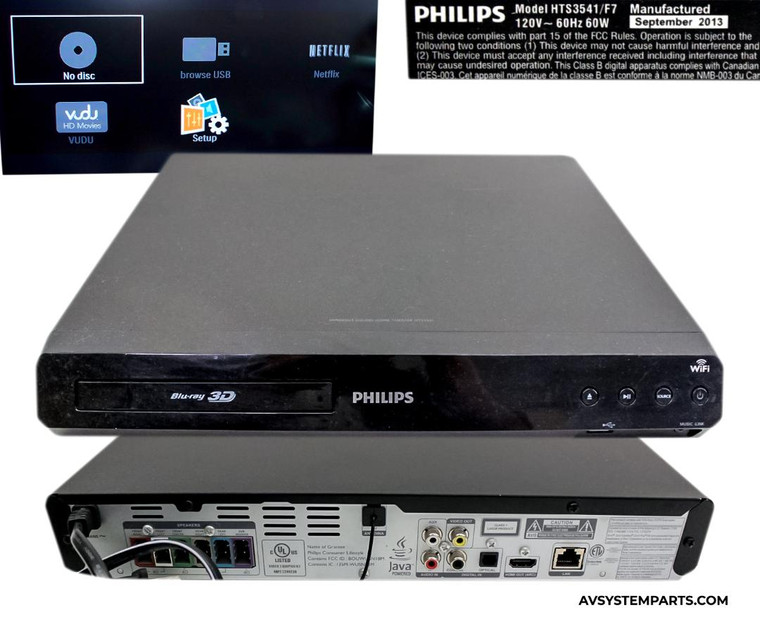 Philips HTS3541/F7 3D Blu Ray WIFI Home theater System Player 5.1Ch 300W