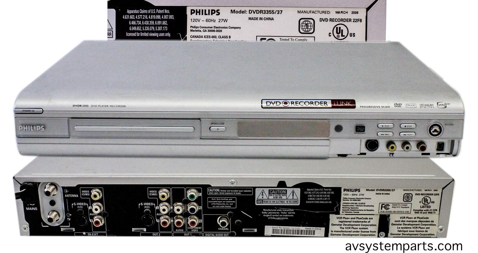 Philips DVDR3555/37 DVD Video Recorder Player NTSC/Pal